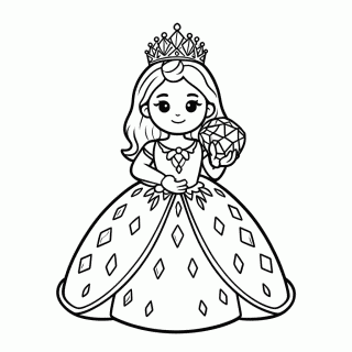 Princesa Do Cristal — Princesas para Colorir