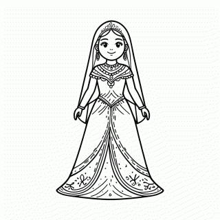 Princesa Do Deserto para colorir