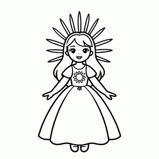 Princesa Do Sol para colorir