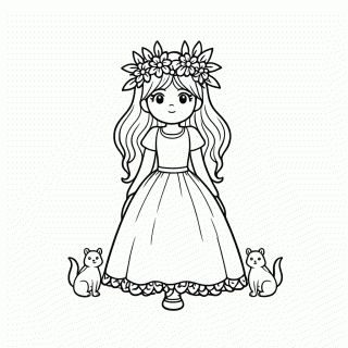 Princesa Dos Bosques para colorir