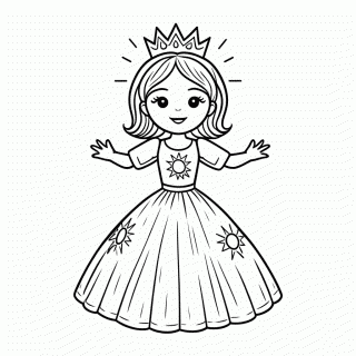 Princesa Dourada para colorir