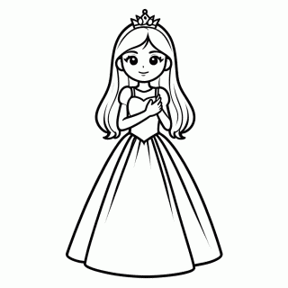 Princesa Vermelha para colorir