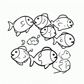 Banco De Peixes Grupo — Procurando Nemo para Colorir