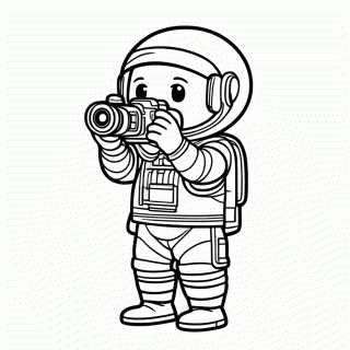 Astronauta Com Camera para colorir