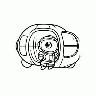 Astronauta No Modulo para colorir