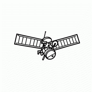 Satelite Com Paineis para colorir