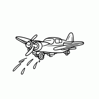 Aviao De Combate A Fogo para colorir