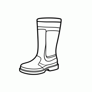 Bota De Borracha — Bombeiros para Colorir