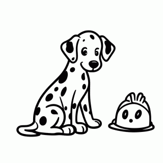 Dalmata Bombeiro para colorir
