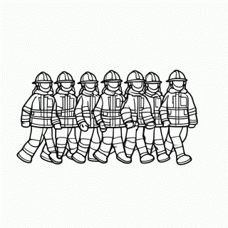 Desfile De Bombeiros — Bombeiros para Colorir