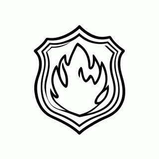Escudo Com Fogo para colorir