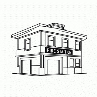 Quartel Dos Bombeiros para colorir
