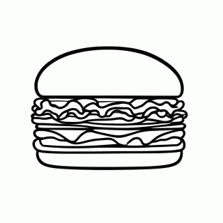 Hamburguer para colorir