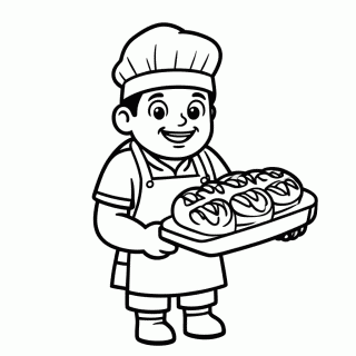Padeiro Com Pao para colorir