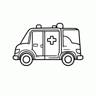 Ambulancia Com Cruz para colorir