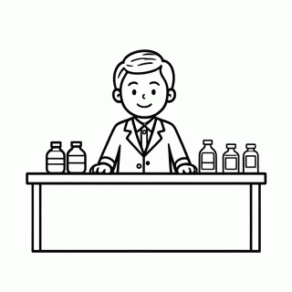 Farmaceutico No Balcao para colorir