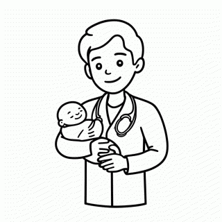 Obstetra para colorir