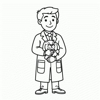 Veterinario Com Cachorro para colorir