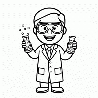 Cientista para colorir
