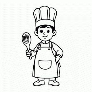 Cozinheiro para colorir