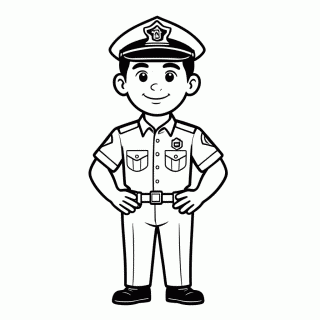 Policial para colorir
