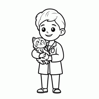 Veterinario — Profissões para Colorir
