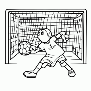 Goleiro Pegando Pênalti para Colorir para colorir