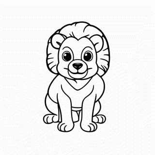 Simba Filhote Bebe — Rei Leao para Colorir