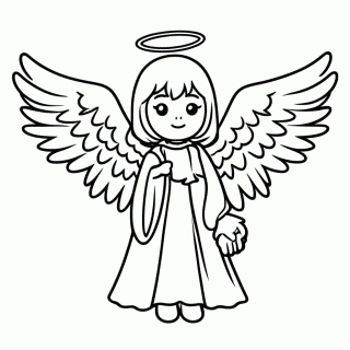 Anjo Da Guarda para colorir