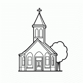 Igreja para colorir