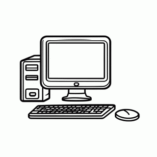 Computador Desktop para colorir