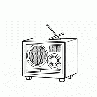 Radio Antigo para colorir