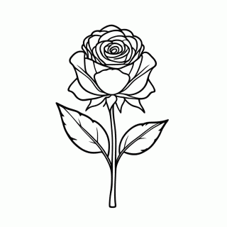 Rosa Vermelha Classica — Variedades de Rosas para Colorir
