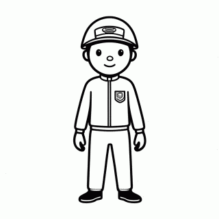 Soldado Rosa Uniforme — Round 6 (Squid Game) para Colorir