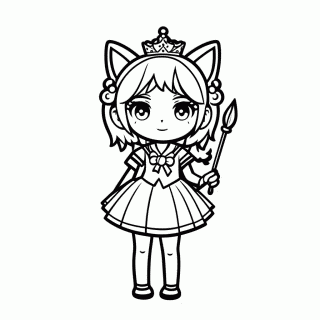 Artemis Gato Branco para colorir