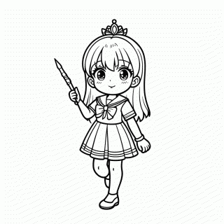 Sailor Chibimoon Rosa — Sailor Moon para Colorir