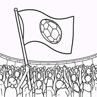 Bandeirão da Torcida para colorir