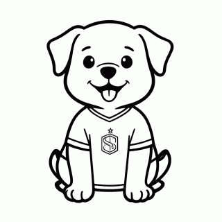 Cachorro Caramelo com Camisa do Brasil para colorir