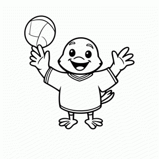 Canarinho com a Bola para colorir