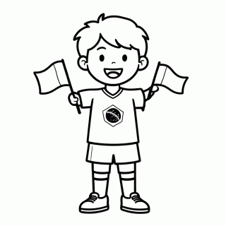 Criança Torcedora do Brasil para colorir