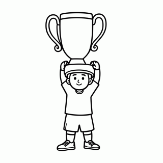 Brasil Levantando a Taça para colorir