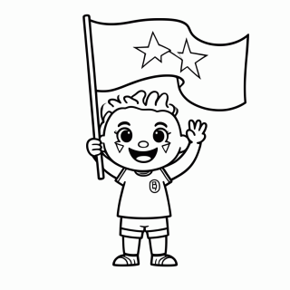Torcedor da Costa do Marfim para colorir