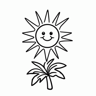 Sol do Caribe para colorir