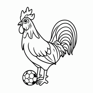 Galo Francês para colorir