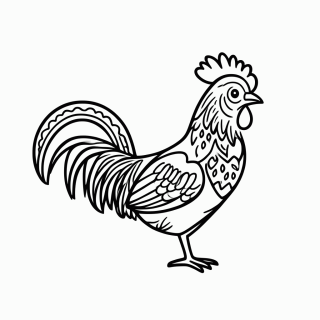 Galo de Barcelos para colorir