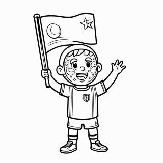 Torcedor da Tunísia para colorir
