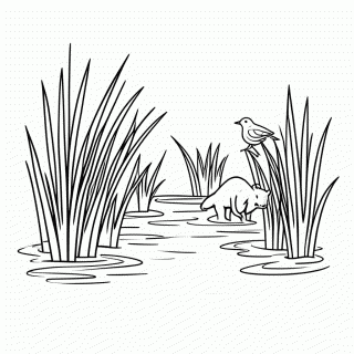 Pantanal Pantano para colorir