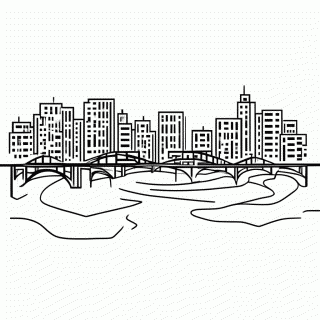 Recife Pontes para colorir