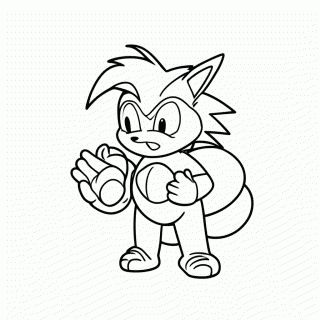 Sonic Segurando Anel para colorir