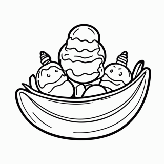 Banana Split para colorir